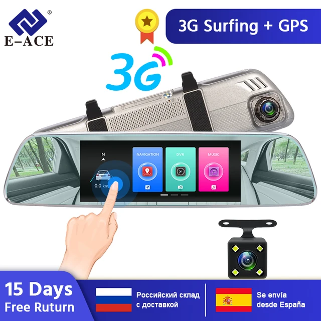 $US $75.75 E-ACE 3G Car Dvrs 7 Inch Touch Rearview Mirror Cameras Android 5.0 GPS Bluetooth Handfree WIFI FHD 