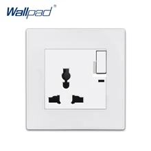 Wallpad переключаемый Многофункциональный 13A разъем Роскошный белый ПК Панель настенная электрическая розетка розетки
