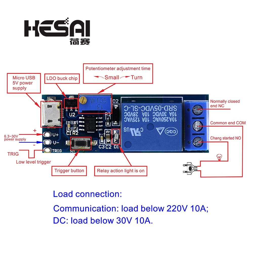 Smart Electronics 5V-30V Delay Relay Timer Module 