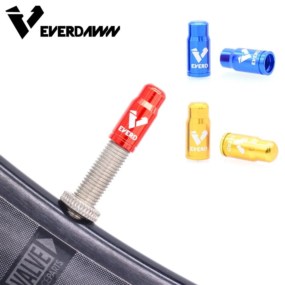 EVERDAWN Bike Tire Presta Valve Cap Aluminum CNC Bicycle Tire Valve Dust Cap 2 Piece