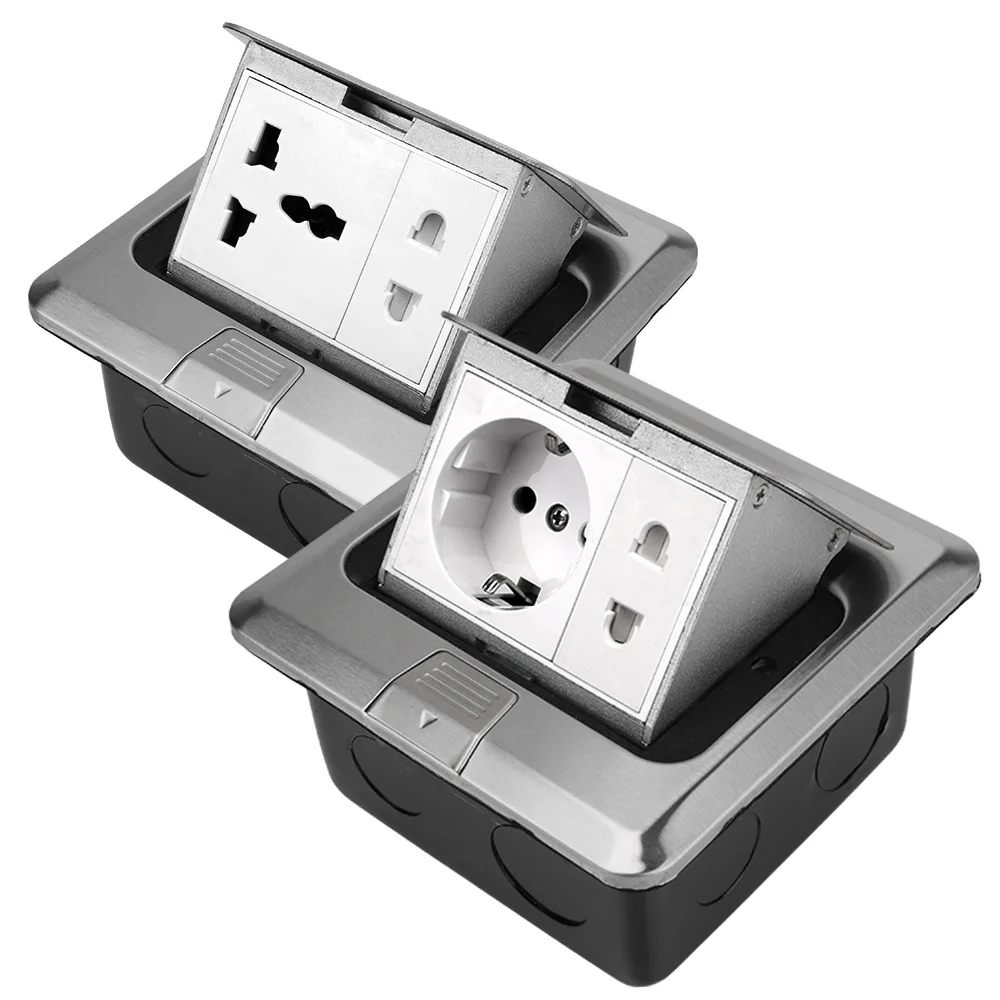 Floor Socket Hidden Type Eu/universal Power Outlet Stainless Steel Pop Up Electrical Switches