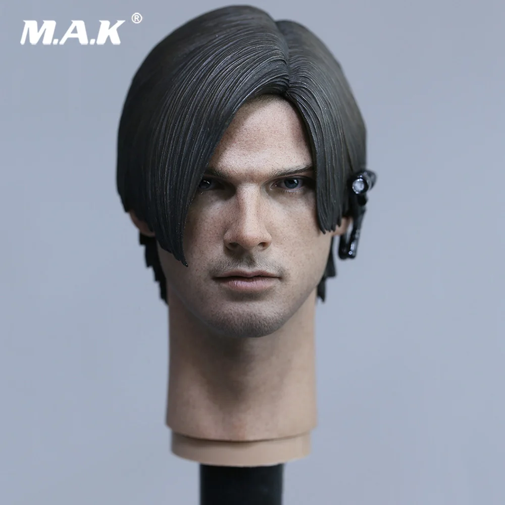 

1/6 Scale Male Head Sculpt Leon Scott Kennedy Man Head Sculpt With headphones Models for 12" Action Figure Body without Neck