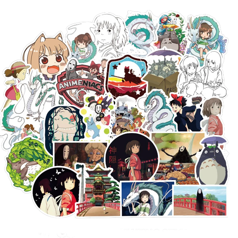 50 шт./компл. Hayao Miyazaki Movie Spirited Away наклейки аксессуары для косплея Prop ПВХ