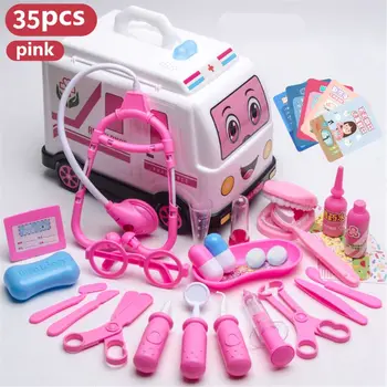 

35/45 Pcs Girls Role Play Doctor Game Medicine Simulation Dentist Treating Teeth Pretend Play Toy For Toddler Baby Kids