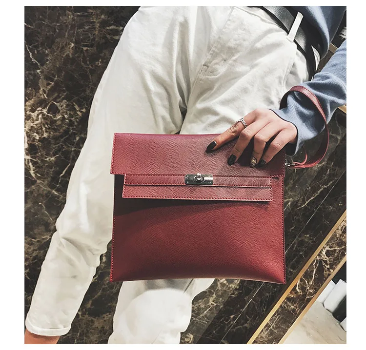 

2019 new PU fashion handbag magnetic buckle Korean version simple single shoulder oblique span women's bag