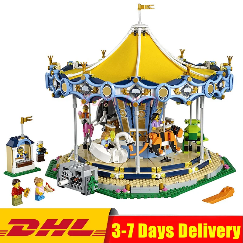 

IN Stock DHL Street Series The New Carousel Set Children Building Blocks Bricks Toys Model Legoings 15036 10257