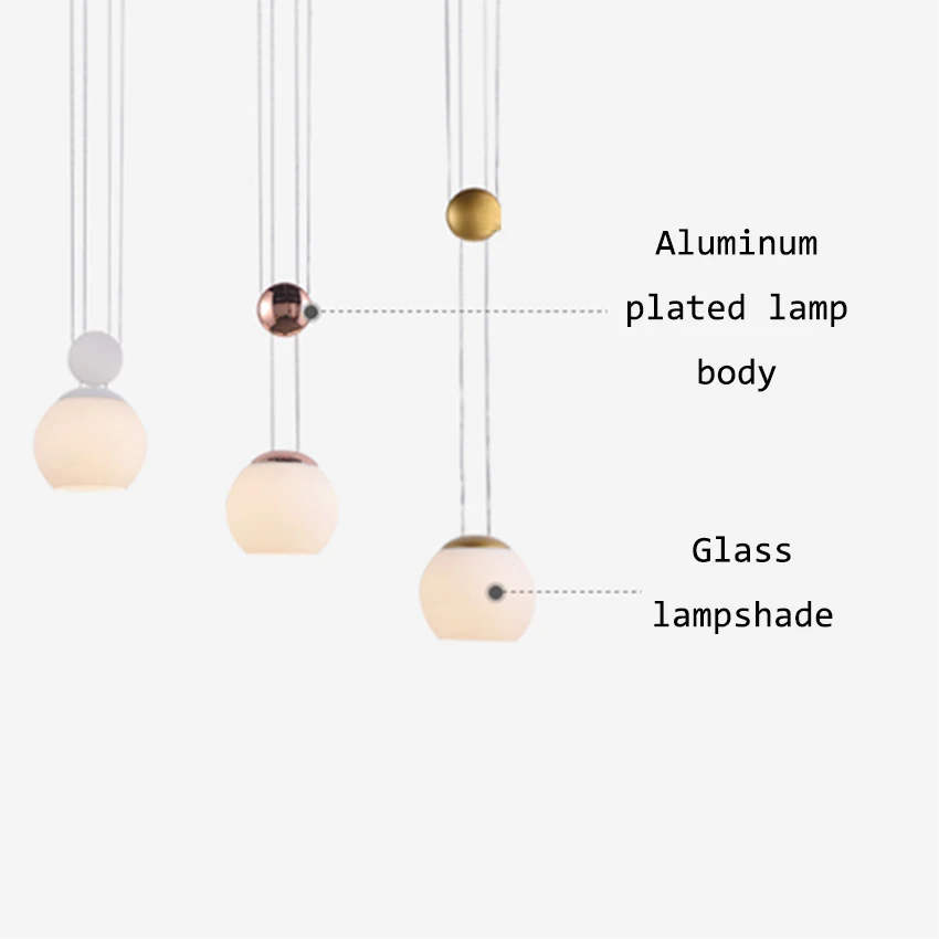 Nordic Creative LED Lifting Glass Restaurant Pendant Lights Lighting Modern Design Cafe Living Room Lamp Bedroom Decor Fixtures