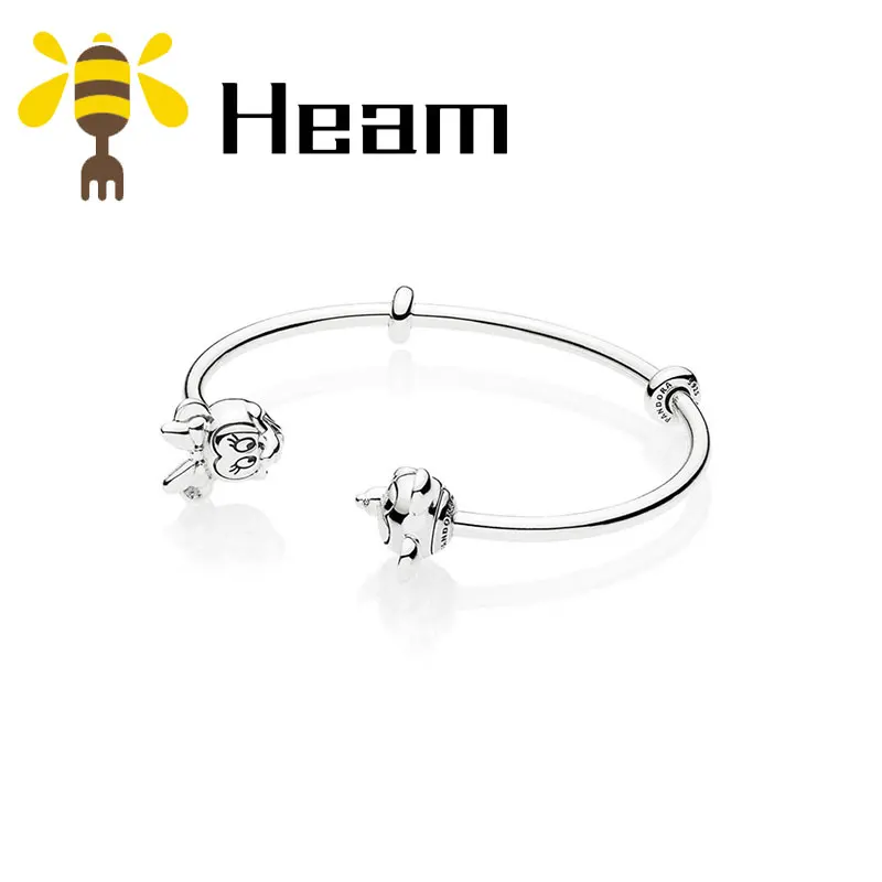 Heam, высокое качество,, Стерлинговое Серебро, 925 пробы, pan, очаровательный браслет для женщин, модный, элегантный, роскошный, сделай сам, аутентичное ювелирное изделие - Окраска металла: style 2