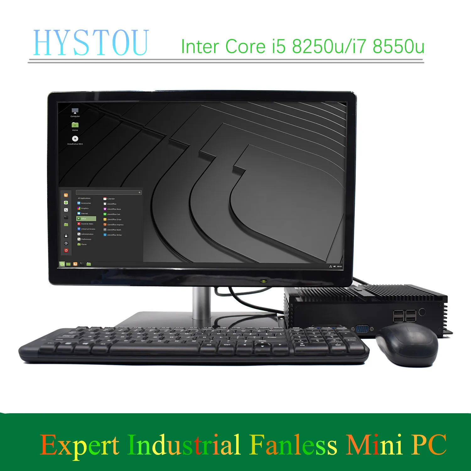 

Expert Industrial Fanless Mini PC i7 8550U i5 8250U 2intel NUC Lan HDMI SIM Quad high-configuration Core 8th gen computer Server