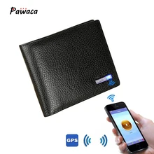 Мужской кошелек из натуральной кожи с Bluetooth, короткие, из воловьей кожи, с защитой от кражи, USB, IOS, Android, модные, деловые, кожаные кошельки