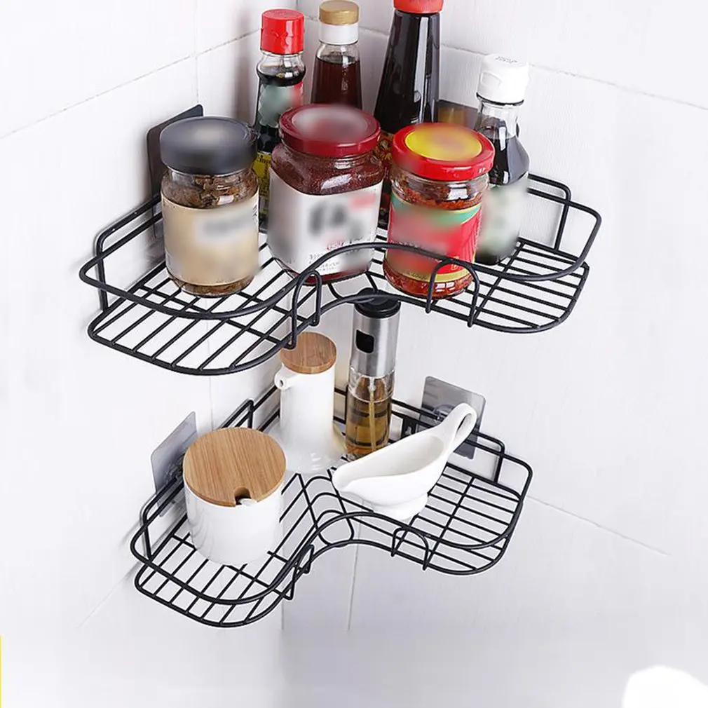 

Bathroom Appliances Free Perforation Wall Hanging Storage Rack Durable Practical Corner Storage Rack