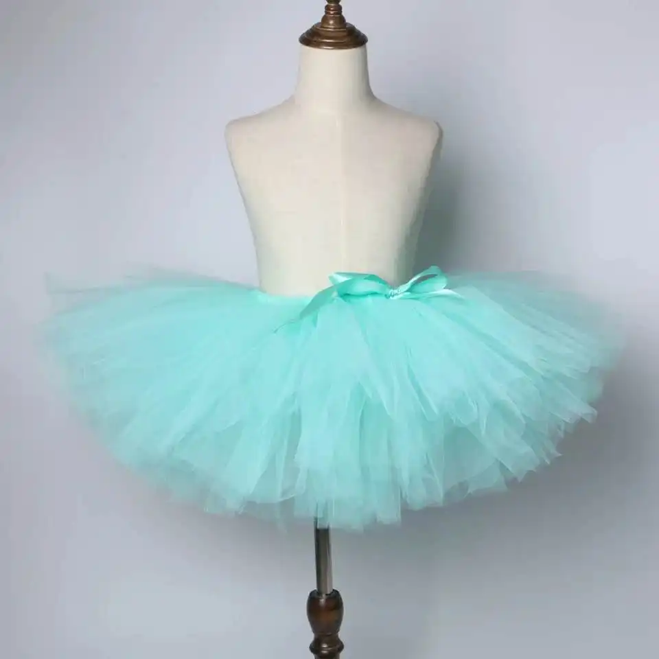 

Baby Girls Tulle Tutu Skirts Kids Ballet Tutus Pettiskirts Dance Underskirts with Ribbon Bow Children Party Costume Skirts Cloth