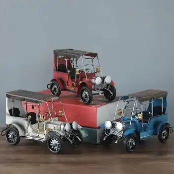 

Vintage Metal Car Crafts Metal Antique Cara Model Desktop Decoration Children Toys Birthday Gift Home Decoration
