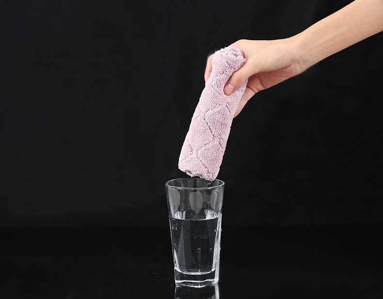 Double-sided Dish Cloth Scouring Pad Strong Absorbent Non-oily Dish Towel  Wet and Dry Microfiber Cleaning Cloth Kitchen Tools - AliExpress Home &  Garden
