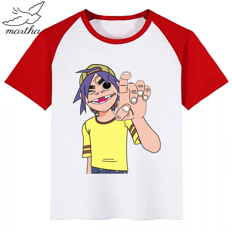Gorillaz/милая детская футболка в стиле рок-группы; детская одежда с короткими рукавами; вечерние футболки с забавными рисунками для мальчиков и девочек