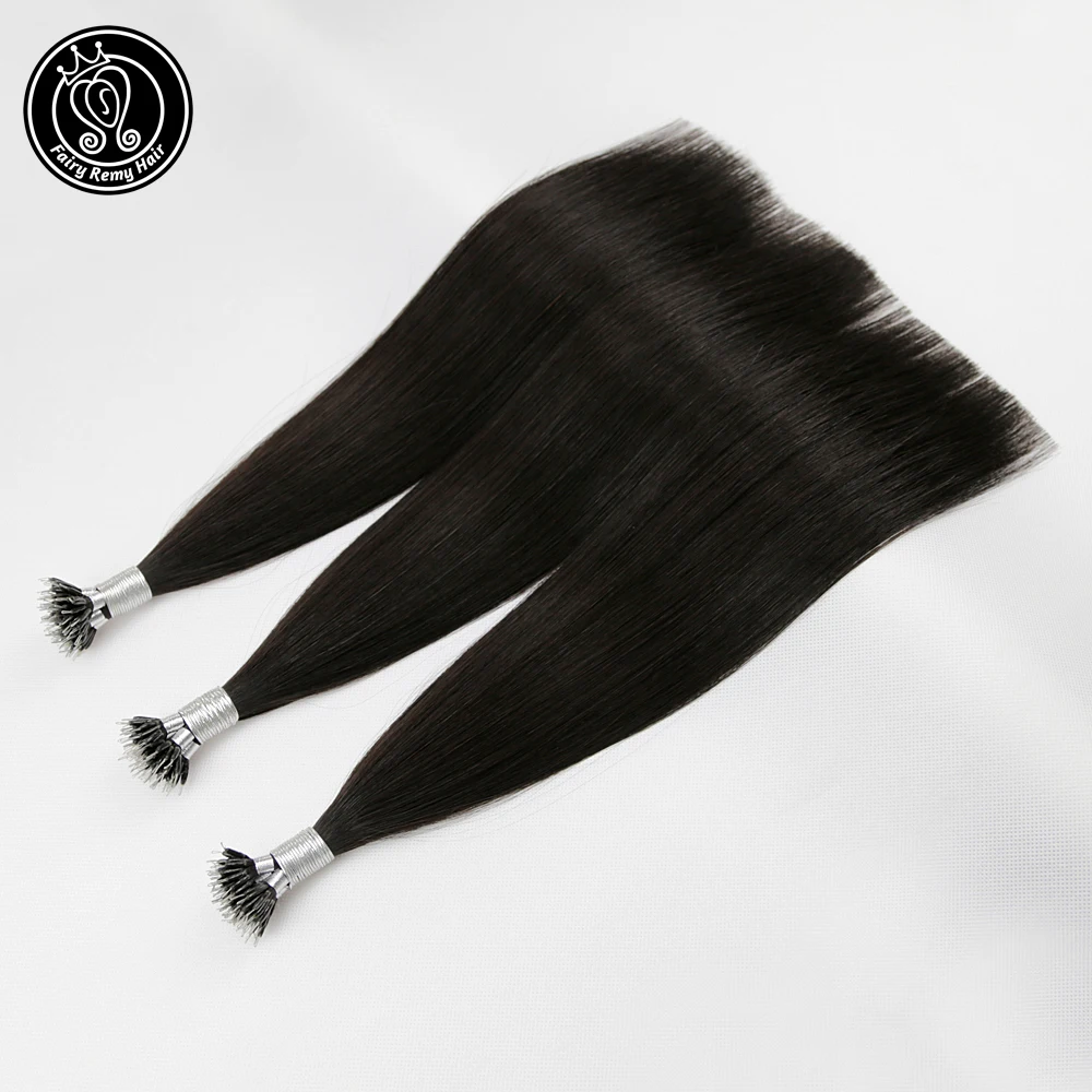 Фея Волосы Remy 0 8 г/локон 16 &quot18&quot 20 &quotнано кольцо микро бусы волосы настоящие