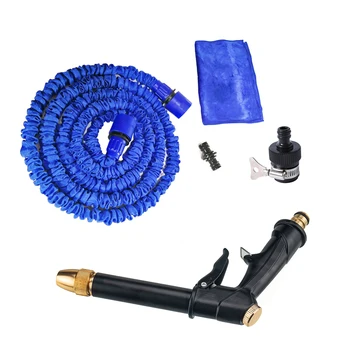 

5m/16ft Expandable Water Hose + Spray Nozzle Kit Easily Installation Personal Car Elements for Car Wash Garden Watering