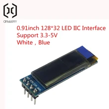 0,91 дюймов 12832 белый и синий цвета 128X32 • Максимальное количество светодиодный ЖК-дисплей светодиодный Дисплей модуль 0,91 IIC общаться