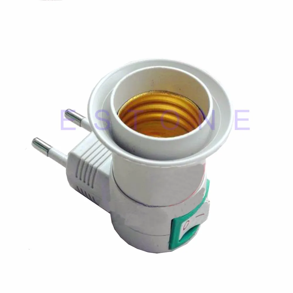 

E27 female socket to EU plug adapter with power on-off control switch