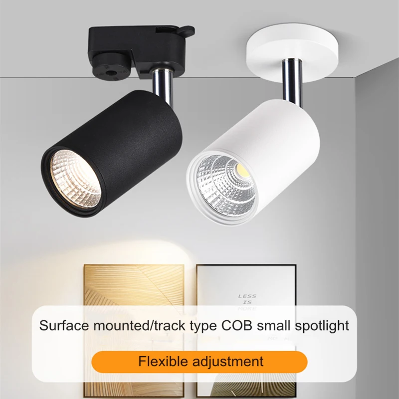Dimmable LED surface mounted small spotlight 5w7w12w/15w living room TV background wall household lamp ceiling track light cob