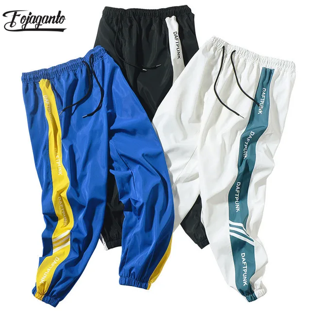 US $12.00 FOJAGANTO New Mens Joggers Pants Hip Hop Fashion Male Nine Trousers Streetwear Men's Drawstring Ska