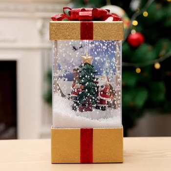 

Holiday Craft Color Flashing Simulation Music Play Home Decor Ornament Hand Made Christmas Snow Light Gift Shape Office Vivid