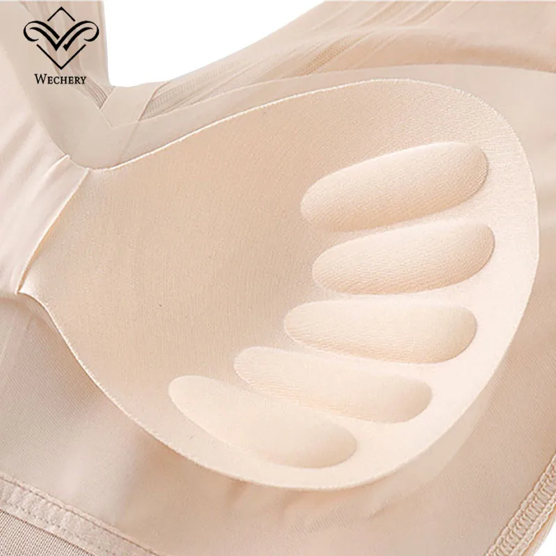 Wechery Posture Corrective Shaper Tops Waist Slim Shapewear Body Modeling Shapers Lingerie Women Sexy Bust Push Up Pads M-3XL