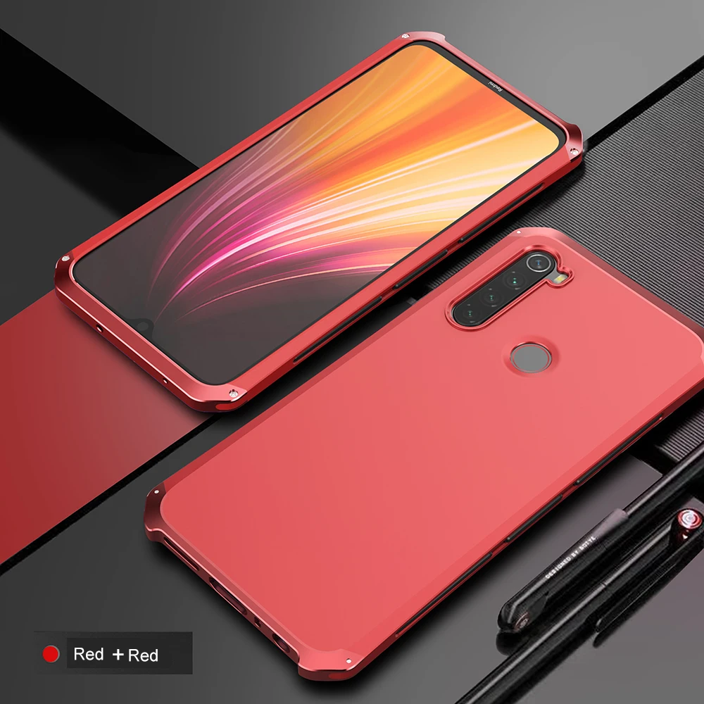 Чехол с металлической рамкой для XiaoMi RedMi Note 7, 6, 5, Pro, 8, роскошный алюминиевый+ PC чехол для тяжелых условий эксплуатации, противоударный чехол для XioMi RedMi Note 7 - Цвет: Red