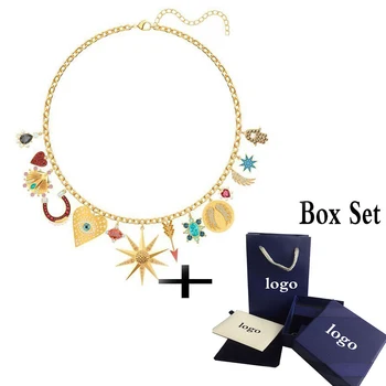 

2020 High Quality Original New SWA Necklace with Original Logo 5451263 LUCKY GODDESS CHARMS Woman Jewelry Gift Free Shipping