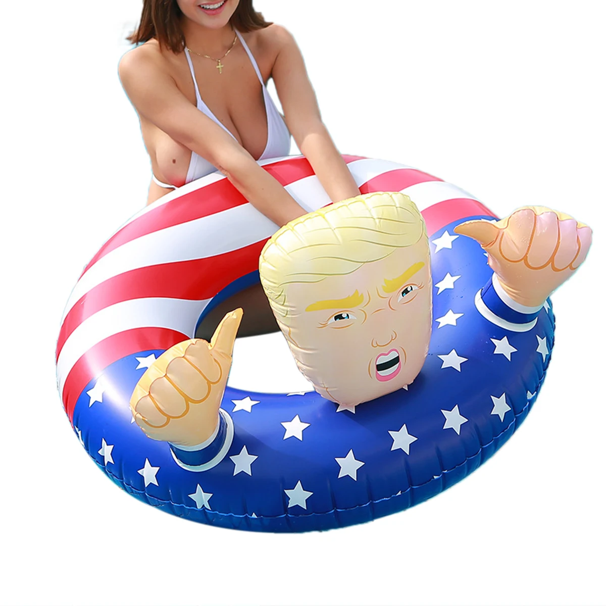 New Creative Swimming Rings Pool Float Donald Trump American Flag Pool Inflatable Swimming Floats 42 inch