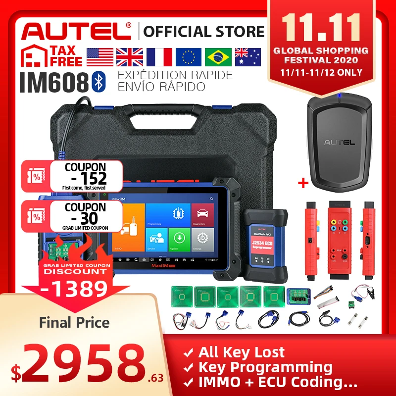 £2.638.93 Autel Maxiim Im608 Obd2 Car Diagnostic Auto Scanner Tool Obdii