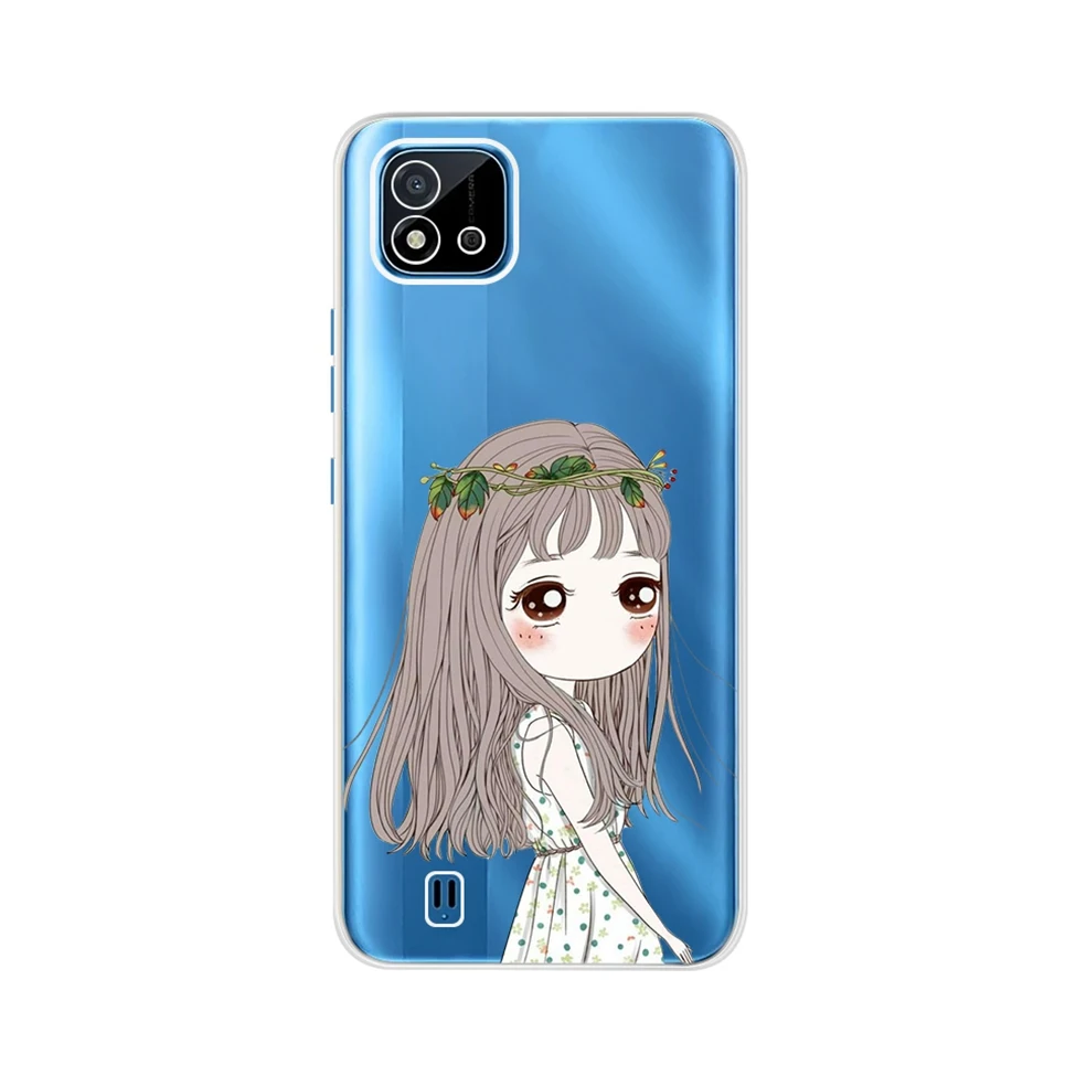 neck pouch for phone For Realme C11 2021 Case Cover Soft TPU Clear Back Shell Cartoon Cute Painting Slim Coque Fund For Realme C 11 RralmeC11 RMX3231 iphone waterproof bag Cases & Covers