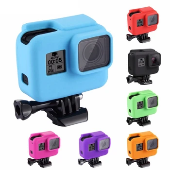 

PULUZ For Go Pro Accessories Housing Cover Solf Silicone Protective Case with Side Frame Lens Cover For GoPro HERO5 HERO 5