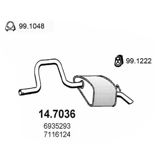 Глушитель(задняя часть) ASSO 14.7036