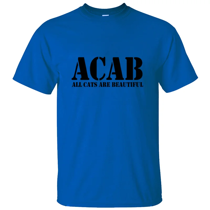 Men-Blue Графическая дышащая футболка acab для мужчин черного размера плюс 3xl 4xl 5xl новинка футболка с коротким рукавом в стиле комиксов хип-хоп - Цвет: Men-Blue