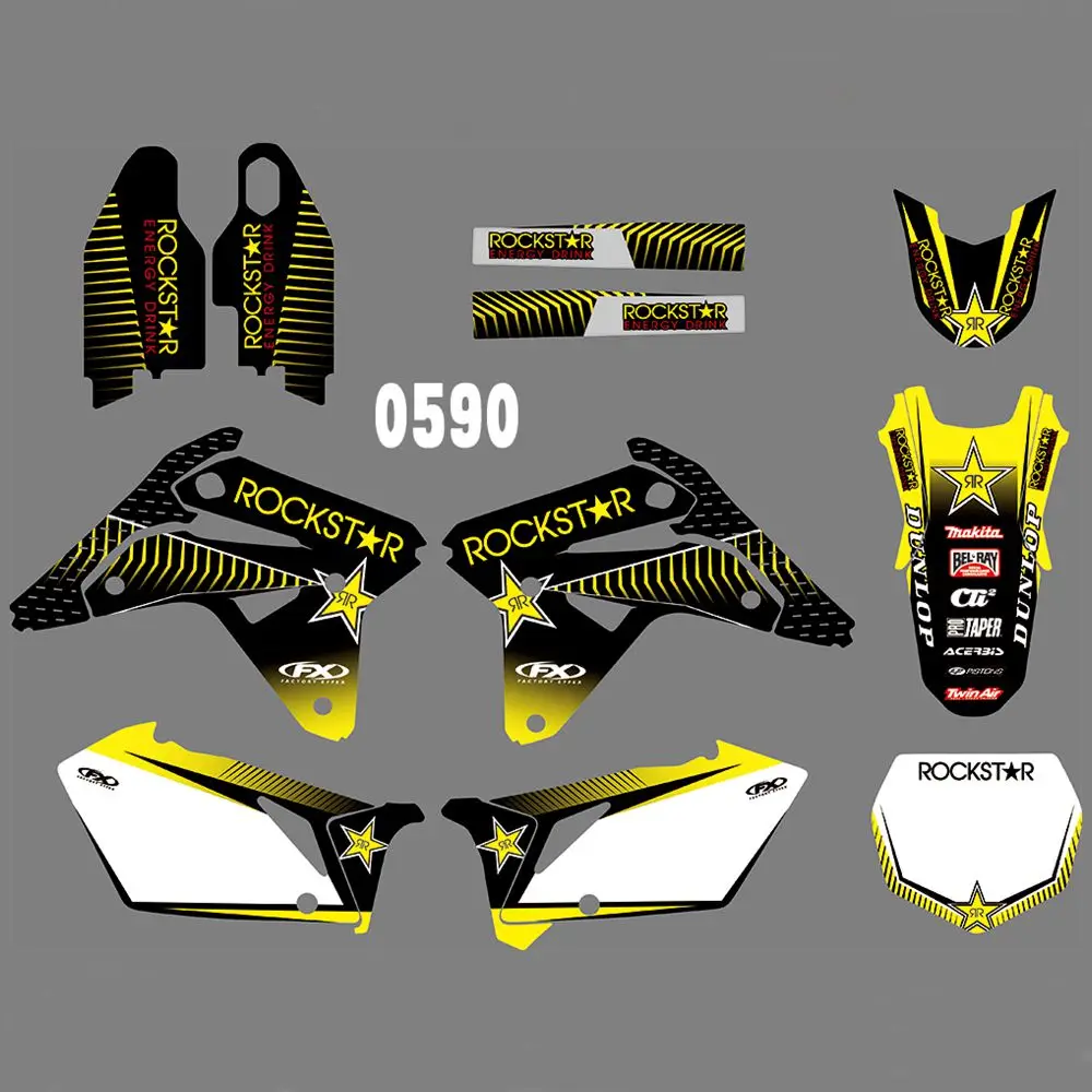 

FOR SUZUKI RMZ450 2007 Full Graphics Decals Stickers Kit Custom Number Name Glossy Stickers Waterproof
