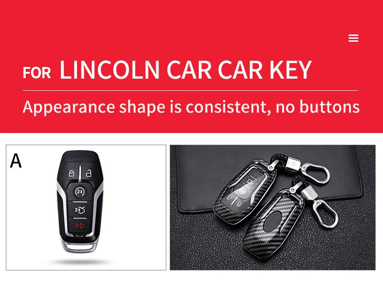 Carbon Fiber Car Smart Key Cover Case Fob For Lincoln MKZ MKC MKX For Ford Fusion Mondeo Mustang F150 Protect Shell Accessories -