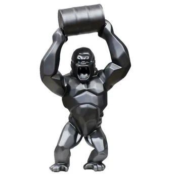 

65cm Simulation Animal Art Statue Gorilla Bust Orangutan Art Sculpture Resin Craft American Creative Home Decor A1725