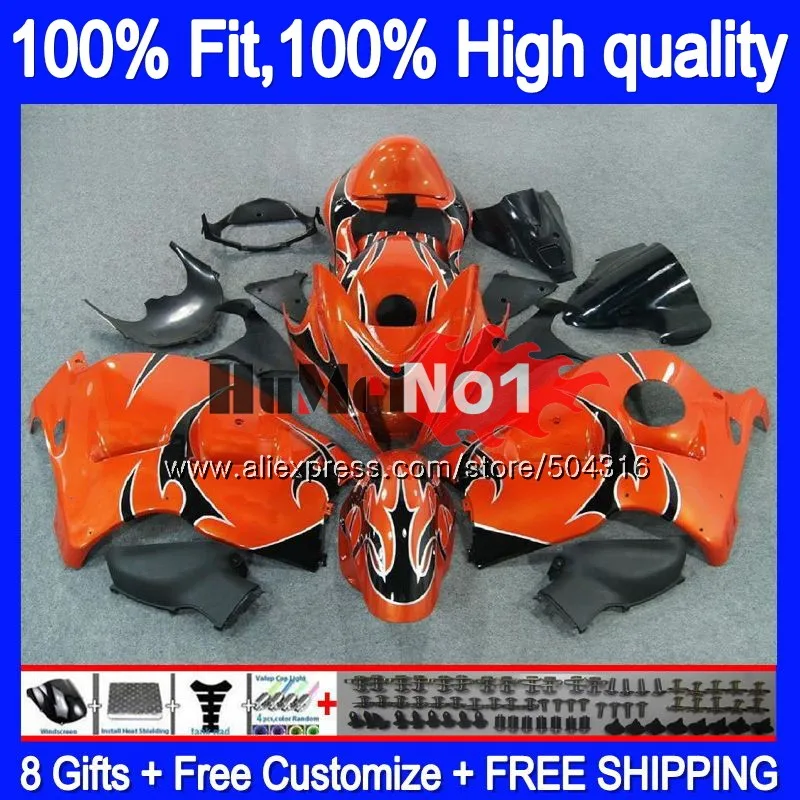 Инъекции для SUZUKI GSXR 1300 Hayabusa 2008 2013 оранжевый пламени 30MC. 243 GSXR-1300 GSXR1300 08 13, 14, 15, 16 лет обтекатель