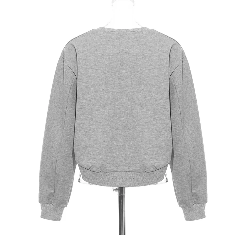 Ladyfirsy New Autumn Women Sweatshirts Kawaii Cartoon Feather Print Clothes Crew Neck Women Hoodies Tracksuits Pullovers