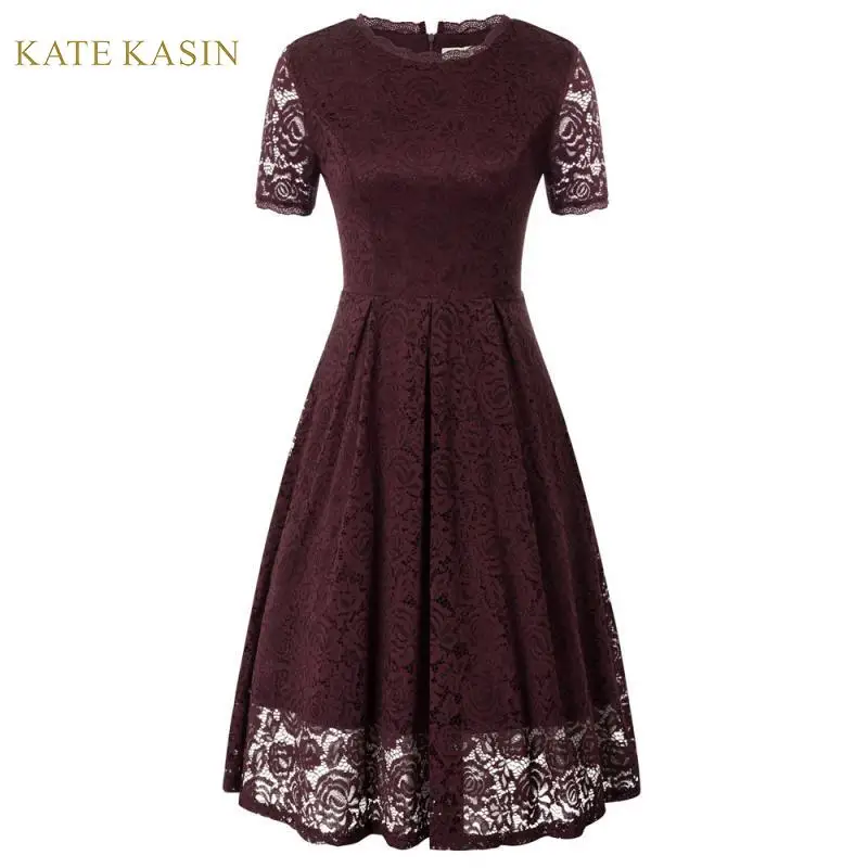 Kate Kasin Women Casual Comfy A-line Swing Tea Dress for Party Daily GFQC 