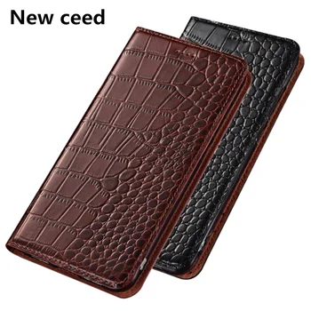 

Crocodile Genuine Flip Leather Case For Nokia 9 PureView Phone Bag Case For Nokia 8 Sirocco Phone Case Card Holder Coque Funda