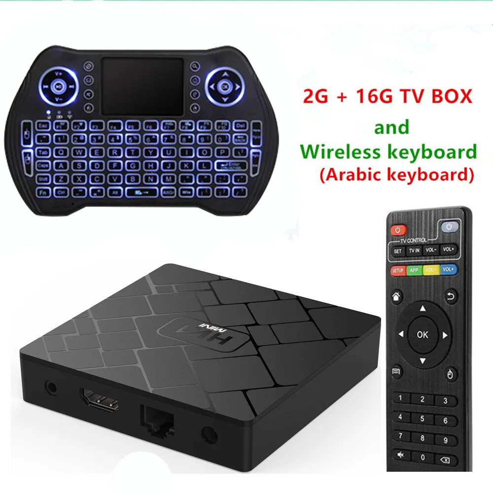 HK1 Мини Android 9,0 Smart tv BOX RK3229 Google голосовой помощник Play Store бесплатное приложение медиаплеер телеприставка - Цвет: Wish Arabic keyboard