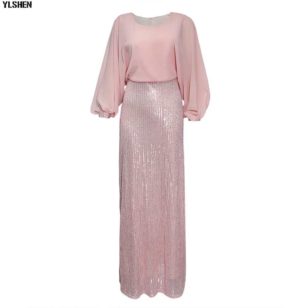 African Dresses For Women Elastic Sequins African Dress Daily Sexy Bat Sleeve Robe Party Evening Long Maxi Dress Africa Clothing 03