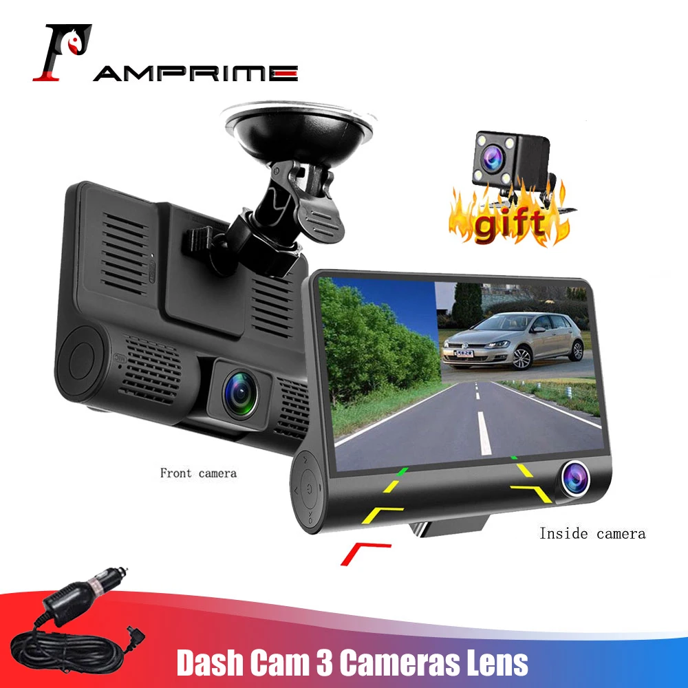 AMPrime 4 ''трехполосный Автомобильный видеорегистратор FHD с тремя объективами видеокамера 170 широкоугольный видеорегистратор g-сенсор и камера... AMPrime 4 ''трехполосный Автомобильный видеорегистратор FHD с тремя объективами видеокамера 170 широкоугольный видеорегистратор g-сенсор и камера...