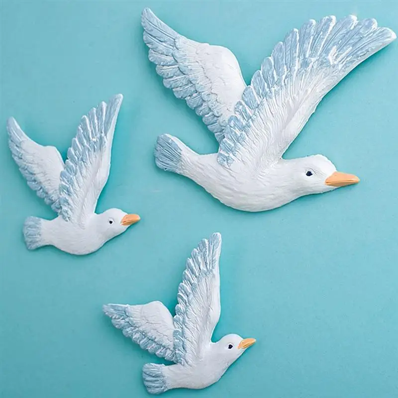 3PCS Mediterranean Style Sea Birds Set Sea Gulls Backdrop Home Decoration