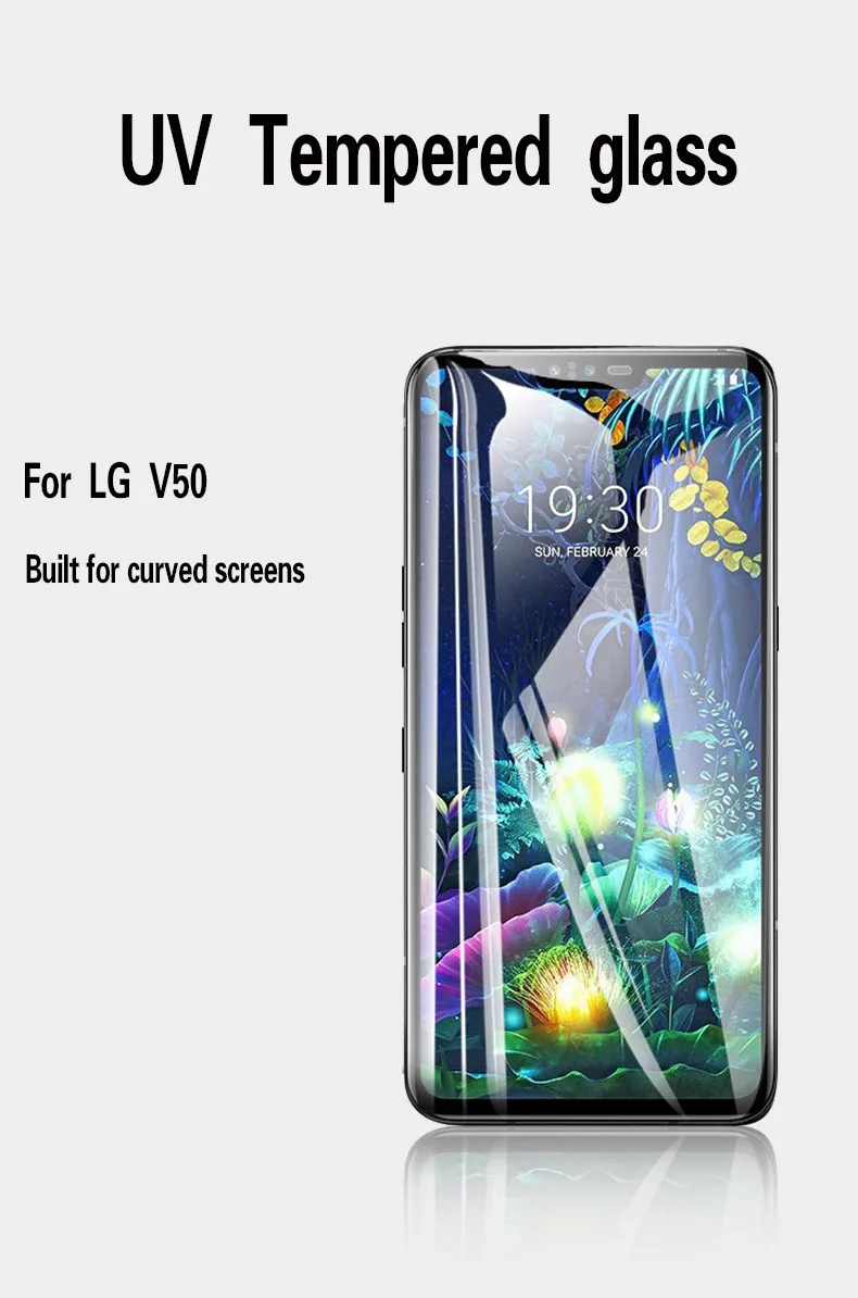 Изогнутое закаленное стекло для LG V30 V40 V50 Защитная пленка для экрана УФ жидкая полная клеевая пленка для LG G7 G8 ThinQ пленка