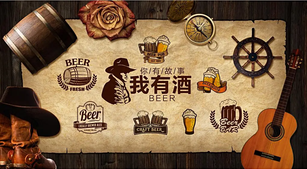 retro tijolo cerveja bar restaurante fundo decoração