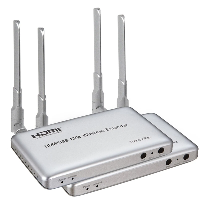 50 м KVM HDMI беспроводной удлинитель аудио видео Поддержка расширения 2,4G 5G 1 TX передатчик 2 RX приемник USB клавиатура мышь ПК к телевизору - Цвет: TX and RX 1 Set