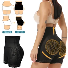 Корректирующее белье с высокой талией, подтяжка ягодиц, тренажер для талии, набедренные подушечки, усилитель Попы, Корректирующее белье для тела, утягивающие облегающие трусики с подкладкой, шорты